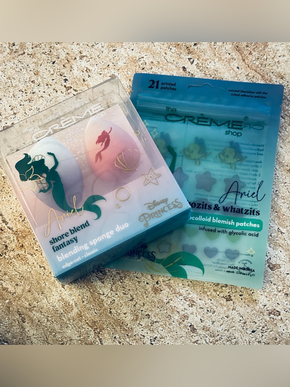 The Crème Shop x Disney Ariel Blending Sponge Duo & Blemish Patches